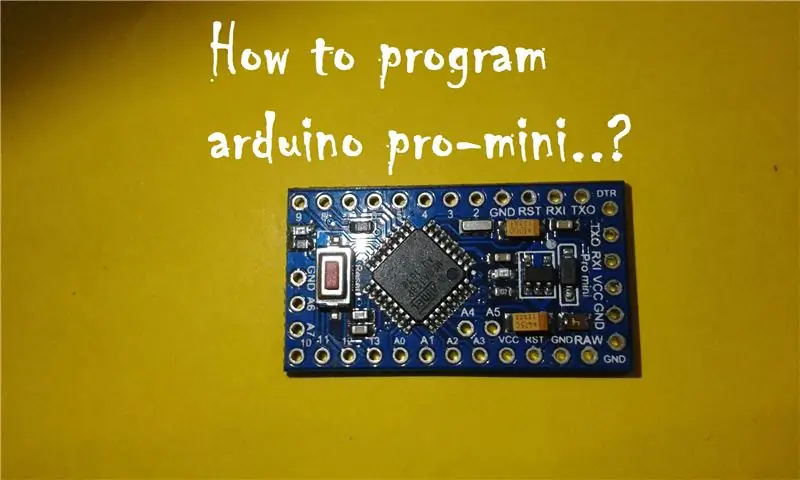 Pro-mini programma, izmantojot Uno (Arduino pamati)