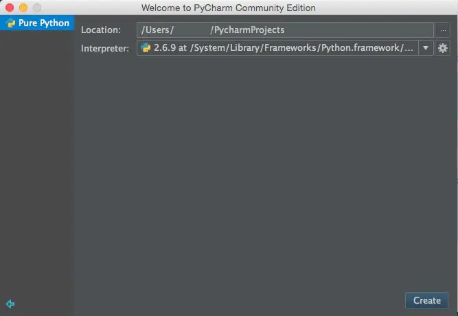 PyCharm -projekskerm