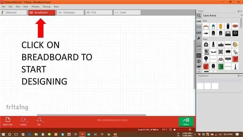 Κάντε κλικ στο Breadboard για να ξεκινήσετε το σχεδιασμό…