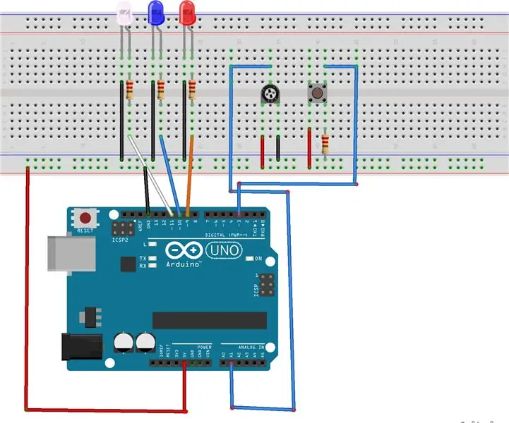 USA Arduino Interrupt LED Svjetlina: 6 koraka