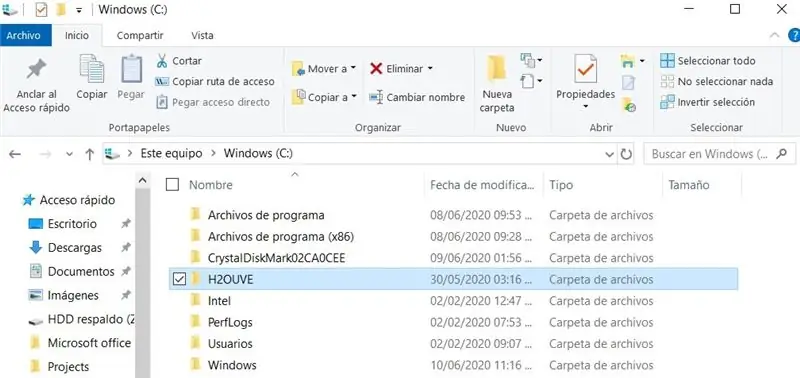 Execute o software H2ouve usando o prompt de comando