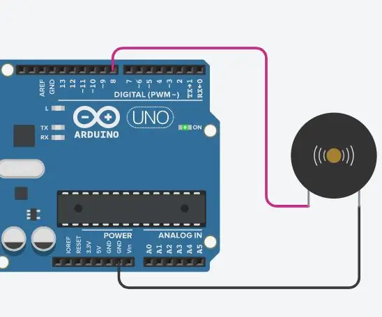 Звуки фортепиано с использованием Arduino на TinkerCad: 4 шага