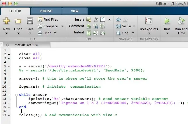 โปรแกรมและ En MATLAB