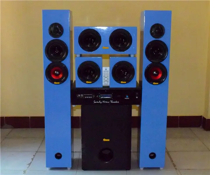 DIY 5.1 házimozi rendszer 700 watt RMS: 12 lépés (képekkel)