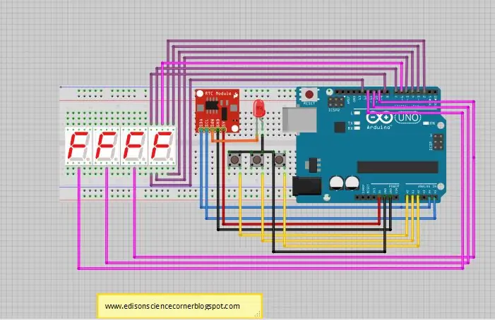 TESTE COM EXIBIÇÃO DE SETE SEGMENTOS NO BREADBORD