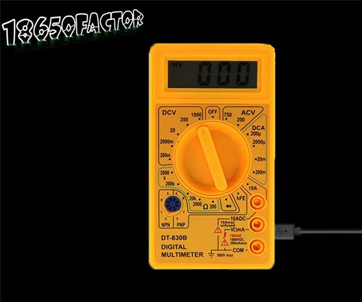 Actualització del multímetre de la bateria de ions de Li amb càrrega des del USB: 4 passos (amb imatges)