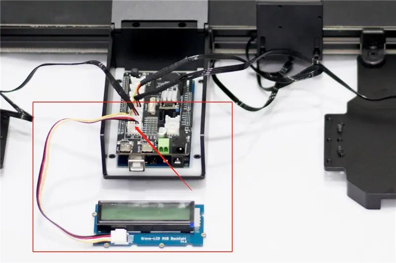 Sluit LCD aan: Steek de LCD-kabel in de IIC van de hoofdbesturingskaart