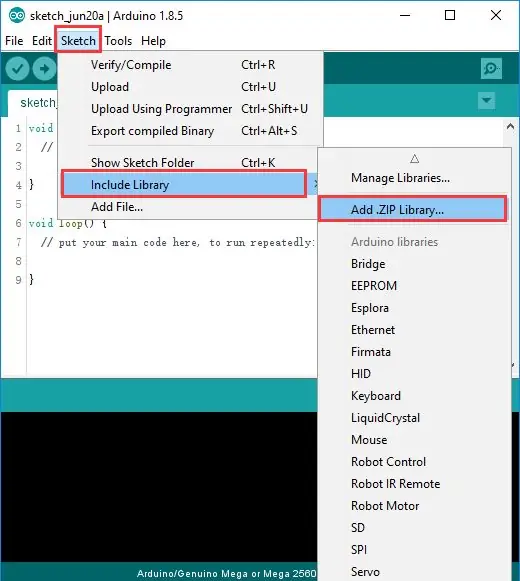 Firmware Re-psaný-3: Stáhněte si externí knihovny a importujte knihovnu