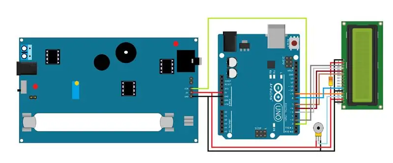 Καλωδίωση του μετρητή Geiger με οθόνη LCD