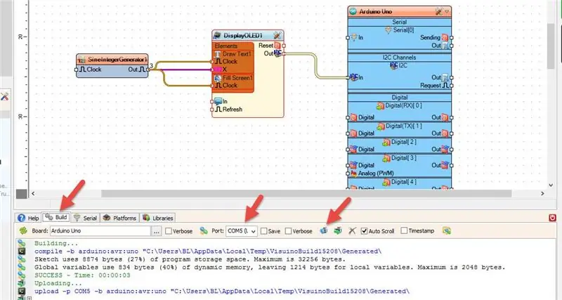 Genere, compile y cargue el código Arduino