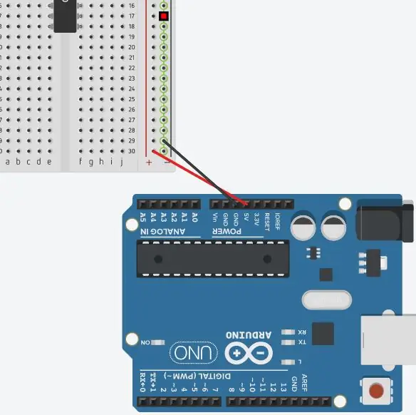 Conectați Arduino 5V / GND la placa dvs. de calcul