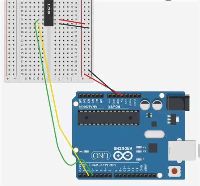 Spojite DIR/STEP na digitalne pinove na Arduinu