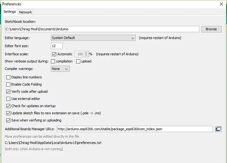 NodeMCU lövhə paketinin quraşdırılması