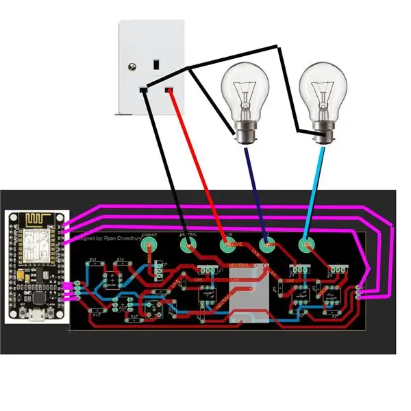 Միացման սխեմա հիմնական PCB- ի համար