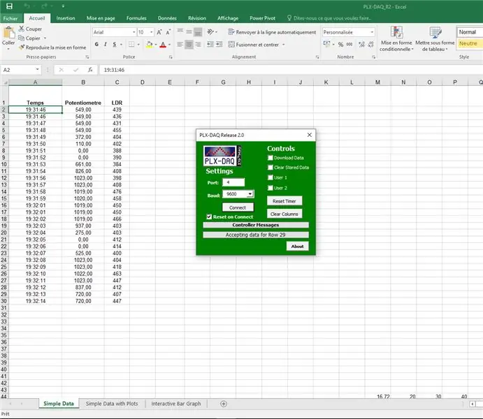 PLX-DAQ: Excel