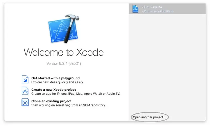 Mở Dự án Xcode