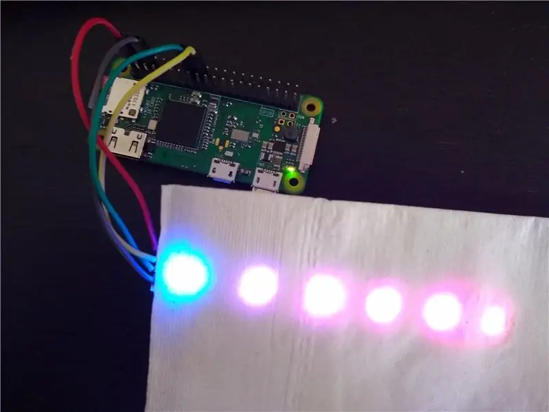 Connexió de la tira LED al Pi Zero W