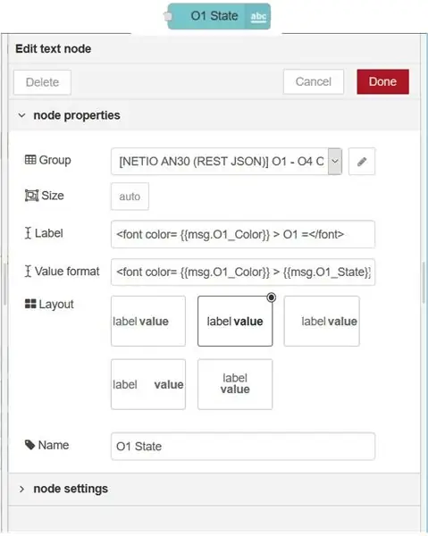 Mətn Node və Debug Node