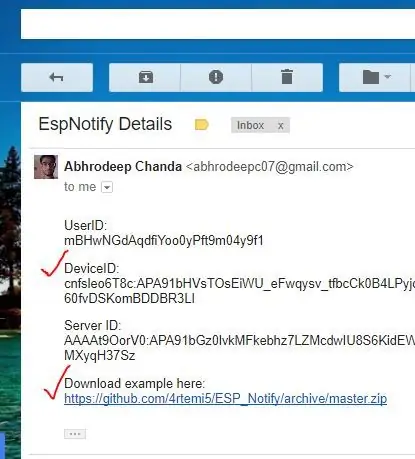 ESP_Notify et bibliothèque