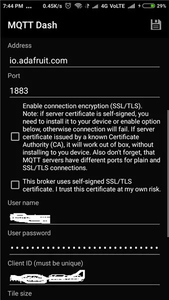 Installa e configura MQTT Dash APP sul tuo cellulare