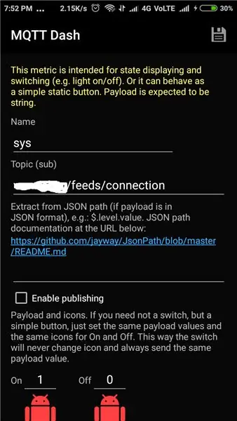 Ұялы телефоныңызға MQTT Dash APP орнатыңыз және конфигурациялаңыз