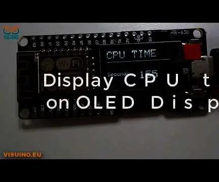 Parādiet CPU LAIKU ESP Wemos D1 OLED: 7 soļi