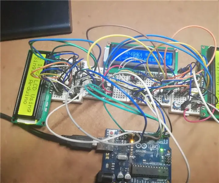 Mag-interface ng Maramihang LCD sa Arduino Uno Paggamit ng Karaniwang Linya ng Data: 5 Mga Hakbang