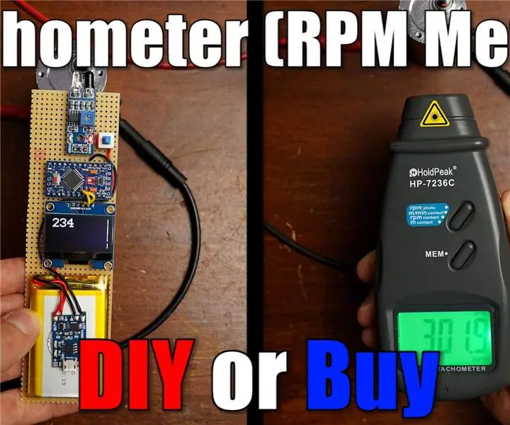 DIY -kierroslukumittari (RPM -mittari): 5 vaihetta DIY -kierroslukumittari (RPM -mittari): 5 vaihetta