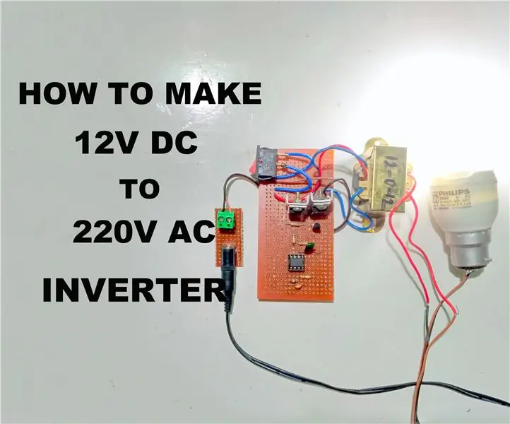 12V DC - 220V AC -invertterin tekeminen: 4 vaihetta (kuvilla)