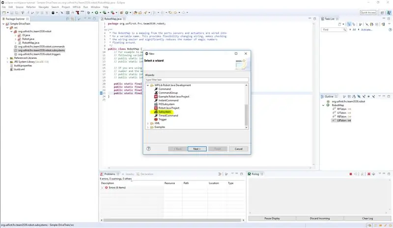 สร้าง DriveTrainSubSystem