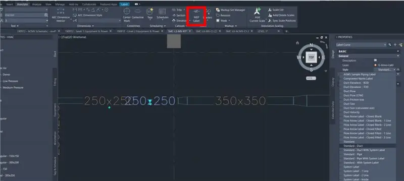 Duct Parameter / Duct Size Annotation / Label