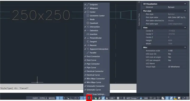 Definindo as configurações de snap - para que os acessórios sejam adicionados automaticamente