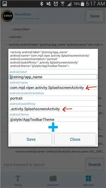 ค้นหา Startup Code ใน Manifest Xml