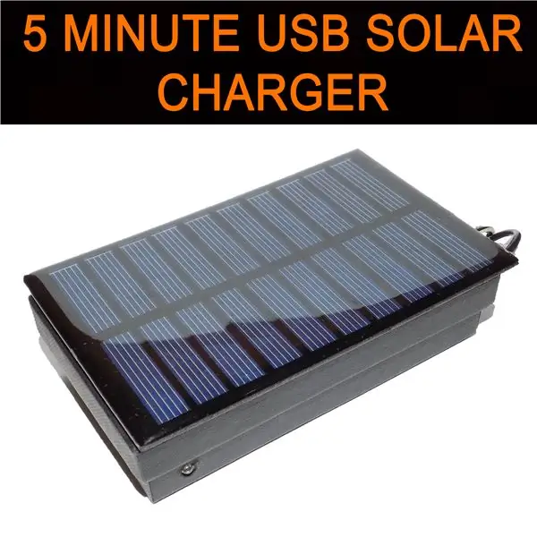 Kolay 5 Dakika USB Solar Şarj Cihazı/Hayatta Kalma USB Şarj Cihazı: 6 Adım (Resimlerle)