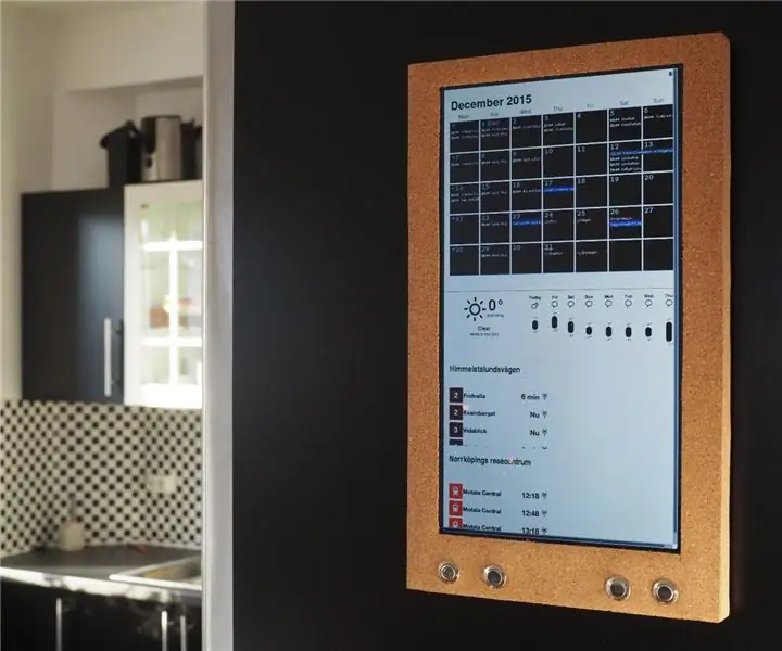 Raspberry Pi: Vægmonteret kalender og meddelelsescenter: 5 trin (med billeder)