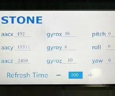 Stone Lcd + датчик гироскопа ускорения: 5 шагов