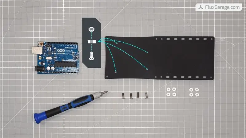 Adăugați Arduino, șuruburi de distanță și panou (e)