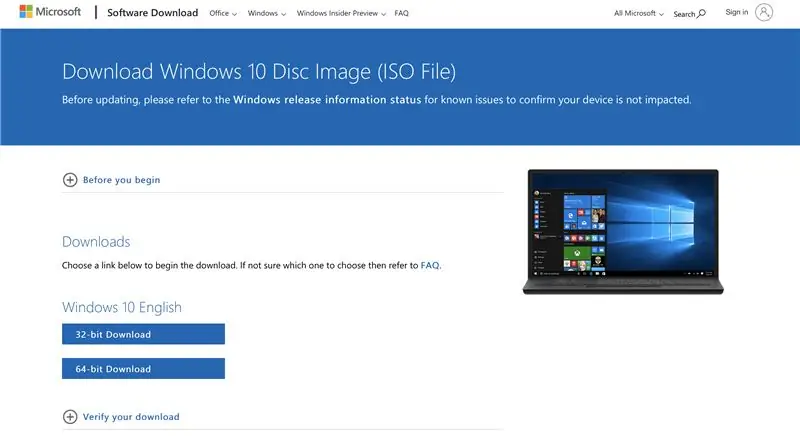 Windows Web Sitesinden ISO Dosyası Yüklemek