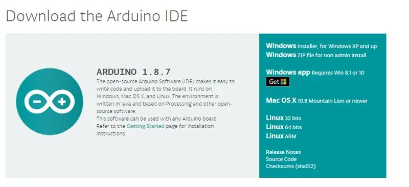 4 veiksmas: atsisiųskite nemokamą „Arduino“programinę įrangą