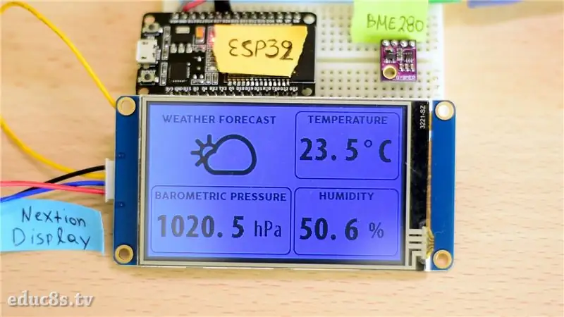 WiFi meteorologická stanice ESP32 se senzorem BME280