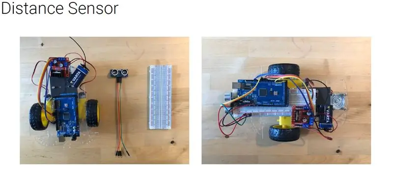 Mobilný robotický automobil - zostava (snímač vzdialenosti)