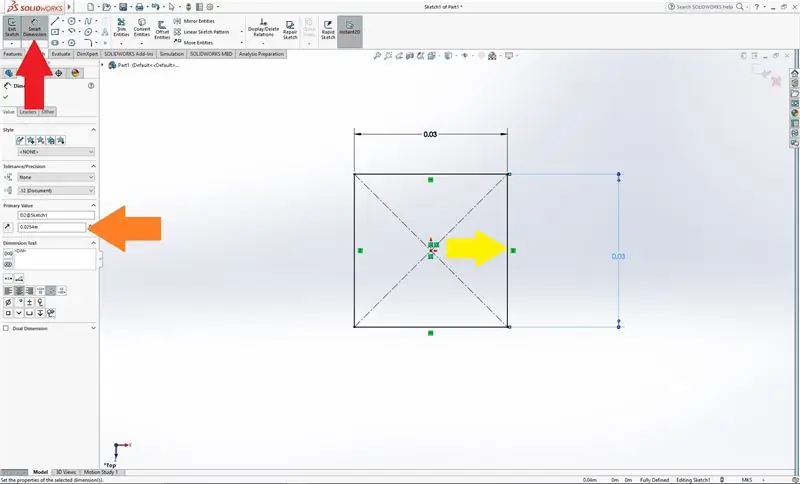 Impostazione delle dimensioni della base