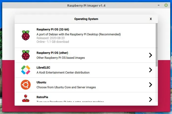 Instalați imaginea pe MicroSD cu Rpi-imager