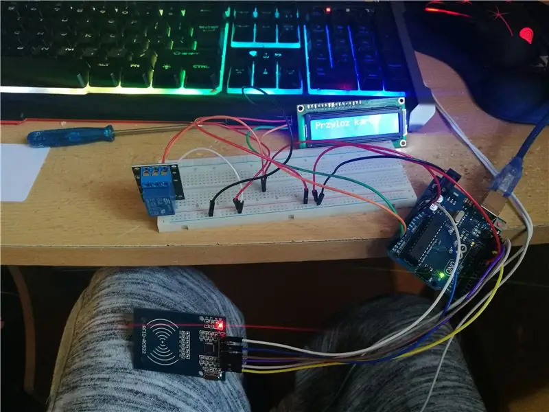 RFID Arduino Uno relaisschakelaar, met I2C-display