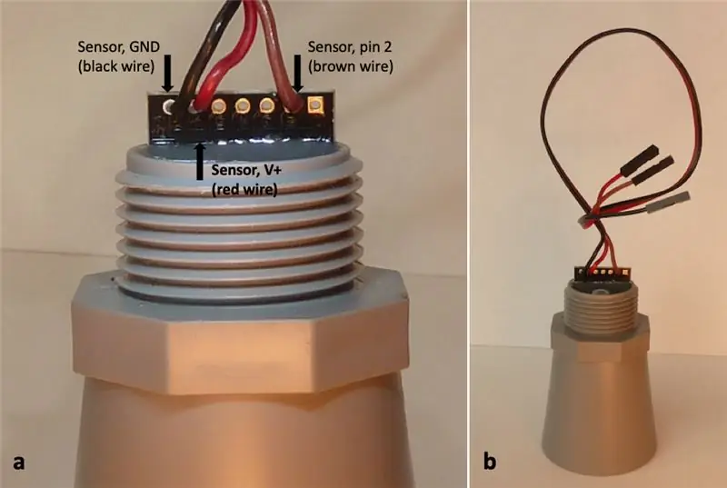 Conecte los cables al sensor