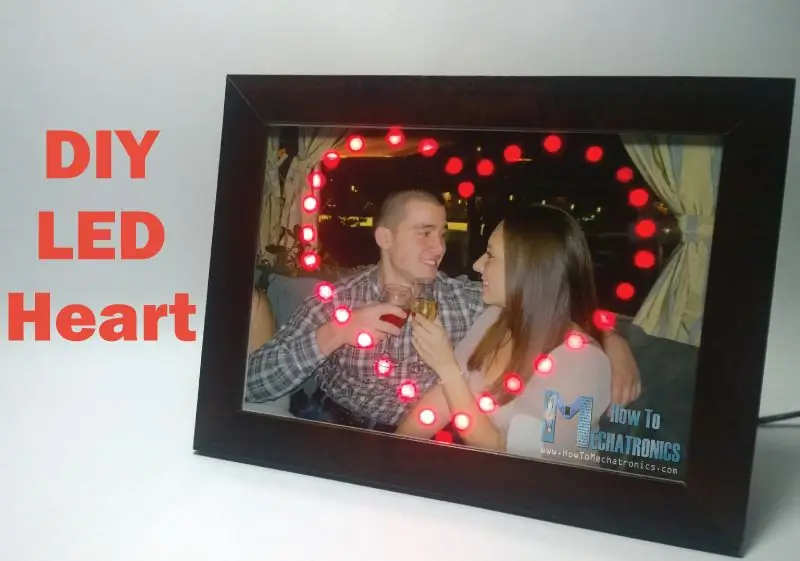 Cadru foto cu inimă cu LED - Faceți un cadou perfect pentru Valentine’s Day sau ziua de naștere