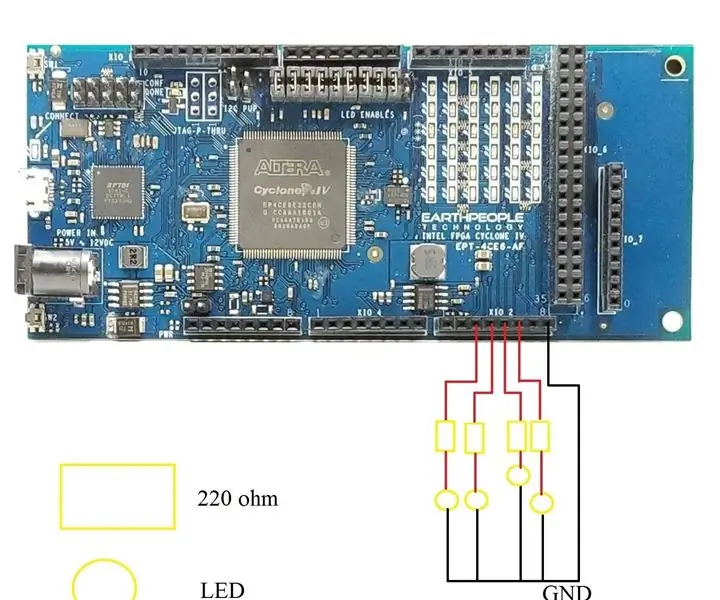 FPGA Cyclone IV DueProLogic - Push Button & LED: 5 Βήματα