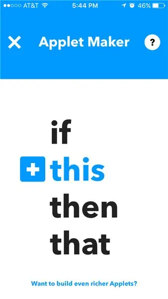 Configurați un nou applet pe IFTTT