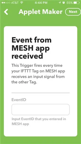 Configurar un nuevo applet en IFTTT