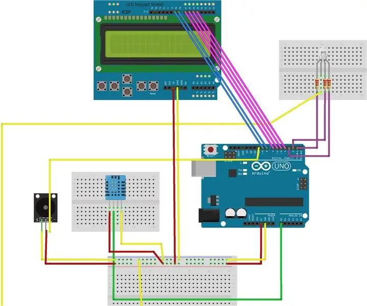 نظام تحذير السلامة من الحرائق بشاشة LCD من Arduino: 9 خطوات